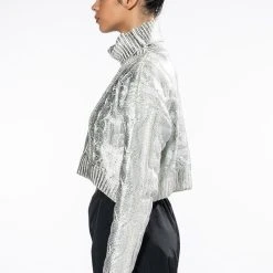 ESME SILVER METALLIC SWEATER -helmut shop esme silver metallic sweater silver 4 4