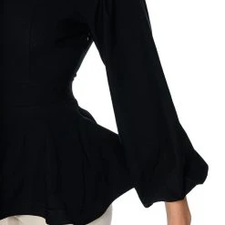 EVELYN OFF THE SHOULDER POPLIN BLOUSE -helmut shop evelyn off the shoulder poplin blouse black 6 6