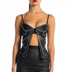 EVER AFTER BUTTERFLY EMBELLISHED BRA -helmut shop ever after butterfly embellished bra black 3 3