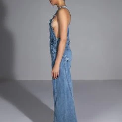 EVERYDAY WIDE LEG OVERALLS -helmut shop everyday wide leg overalls medium blue denim 3 3 c1