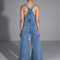 EVERYDAY WIDE LEG OVERALLS -helmut shop everyday wide leg overalls medium blue denim 4 4 c1