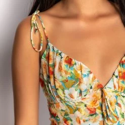 EVERYTHING AND MORE FLORAL ROMPER -helmut shop everything and more floral romper yellow multi 6 6