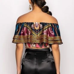 EXCUSE ME OFF THE SHOULDERS BLOUSE -helmut shop excuse me off the shoulders blouse pink multi 6 6