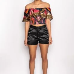 EXCUSE ME OFF THE SHOULDERS BLOUSE -helmut shop excuse me off the shoulders blouse pink multi 8 8