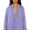 EXISTING LOUDLY TEXTURED BUTTON DOWN TOP -helmut shop existing loudly textured button down top purple 1 1