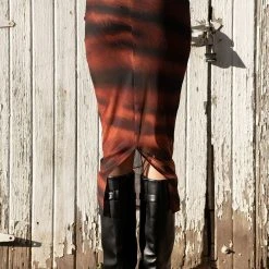 EYE OF THE TIGER MESH MIDI SKIRT -helmut shop eye of the tiger mesh midi skirt multi 5 5