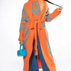 EYE OF THE TIGER SLEEVELESS SWEATER -helmut shop eye of the tiger sleeveless sweater orange multi 4 4