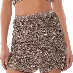 EYES ON ME TEXTURED MINI SKIRT -helmut shop eyes on me textured mini skirt rose gold 3 3