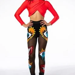 EYES WIDE SHUT SEQUIN MESH LEGGING -helmut shop eyes wide shut sequin mesh legging black multi 2 2
