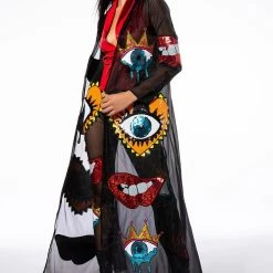 EYES WIDE SHUT SEQUIN MESH LEGGING -helmut shop eyes wide shut sequin mesh legging black multi 4 4