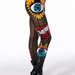EYES WIDE SHUT SEQUIN MESH LEGGING -helmut shop eyes wide shut sequin mesh legging black multi 8 8