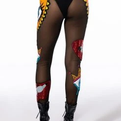 EYES WIDE SHUT SEQUIN MESH LEGGING -helmut shop eyes wide shut sequin mesh legging black multi 9 9