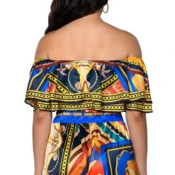 EZRA PRINTED OFF THE SHOULDER BLOUSE 12 EZRA PRINTED OFF THE SHOULDER BLOUSE -helmut shop ezra printed off the shoulder blouse multi 5 5