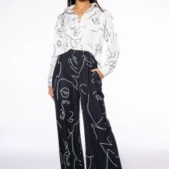 FACES BUTTON DOWN BLOUSE -helmut shop faces button down blouse white black 4 4