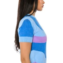 FAR OUT SHORT SLEEVE SWEATER -helmut shop far out short sleeve sweater blue multi 7 7