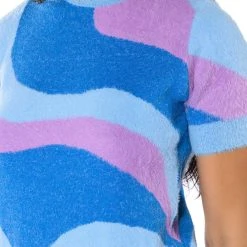 FAR OUT SHORT SLEEVE SWEATER -helmut shop far out short sleeve sweater blue multi 9 9