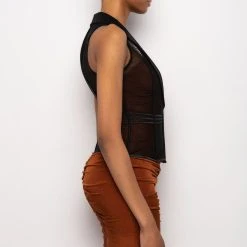 FASHION HEIST MESH CORSET VEST -helmut shop fashion heist mesh corset vest black 4 4