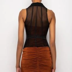 FASHION HEIST MESH CORSET VEST -helmut shop fashion heist mesh corset vest black 5 5