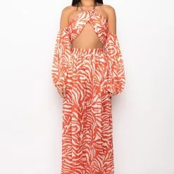 FEELING GOOD LIVING BETTER CHAIN HALTER CROP TOP 15 FEELING GOOD LIVING BETTER CHAIN HALTER CROP TOP -helmut shop feeling good living better chain halter crop top orange 7 7