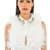 FEISTY SLEEVELESS FEATHER BLOUSE