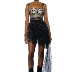 FEYA EMBELLISHED CORSET -helmut shop feya embellished corset black 3 3