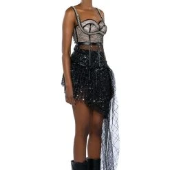 FEYA EMBELLISHED CORSET -helmut shop feya embellished corset black 5 5