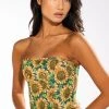 FIELD OF DREAMS BROCADE BUSTIER -helmut shop field of dreams brocade bustier brown multi 1 1
