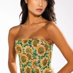 FIELD OF DREAMS BROCADE BUSTIER