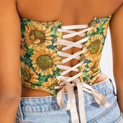 FIELD OF DREAMS BROCADE BUSTIER -helmut shop field of dreams brocade bustier brown multi 7 7