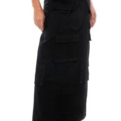 FIELD OF DREAMS CARGO MAXI SKIRT IN BLACK