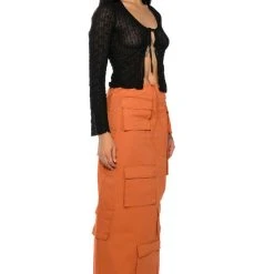 FIELD OF DREAMS CARGO MAXI SKIRT -helmut shop field of dreams cargo maxi skirt orange 4 4
