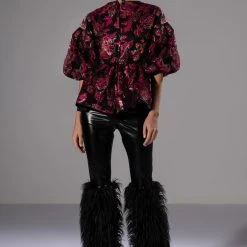 FIELD OF ROSES BROCADE BLOUSE -helmut shop field of roses brocade blouse pink multi 2 2 c1