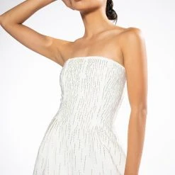 FIFTH AVE FLARE RHINESTONE ROMPER -helmut shop fifth ave flare rhinestone romper white 2 2