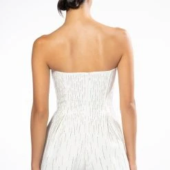 FIFTH AVE FLARE RHINESTONE ROMPER -helmut shop fifth ave flare rhinestone romper white 7 7