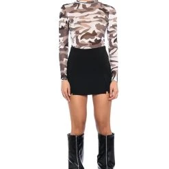 FIND ME CAMO MESH BODYSUIT -helmut shop find me camo mesh bodysuit black white 2 2