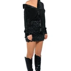 FIRA TEXTURE MINI SKIRT -helmut shop fira texture mini skirt black 3 3