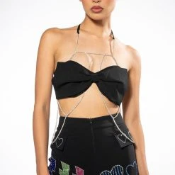 FLASHING LIGHTS RHINESTONE EMBELLISHED BOOTY SHORT -helmut shop flashing lights embellished booty short black multi 3 3