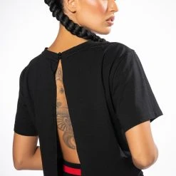 FLAUNT IT OPEN BACK T SHIRT 11 FLAUNT IT OPEN BACK T SHIRT -helmut shop flaunt it open back t shirt black 2 2