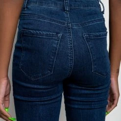 FLEX-FIT HIGH WAISTED SUPER STRETCHY SKINNY JEANS -helmut shop flex fit high waisted super stretchy skinny jeans dark blue denim 7 7