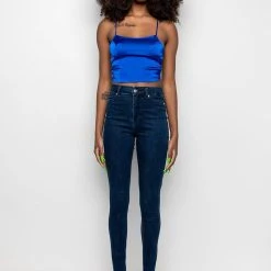 FLEX-FIT HIGH WAISTED SUPER STRETCHY SKINNY JEANS -helmut shop flex fit high waisted super stretchy skinny jeans dark blue denim 8 8