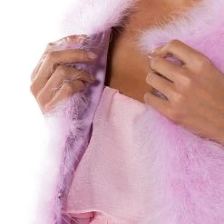 FLOAT ON REAL FEATHER VEST IN PINK -helmut shop float on real feather vest in pink pink 8 8