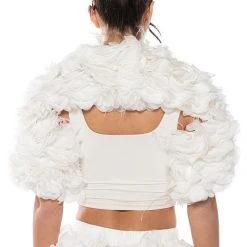 FLOWER HALF JACKET SHRUG 12 FLOWER HALF JACKET SHRUG -helmut shop flower half jacket shrug white 5 5