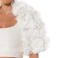 FLOWER HALF JACKET SHRUG 13 FLOWER HALF JACKET SHRUG -helmut shop flower half jacket shrug white 6 6