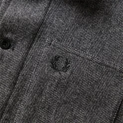 Fred Perry MIE HERRINGBONE OVERSHIRT -helmut shop fredperryMIEHERRINGBONEOVERSHIRTBLACKSM4871 4
