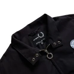 Fred Perry X RAF EMBROIDERED HARRINGTON JACKET -helmut shop fredperryXRAFEMBROIDEREDHARRINGTONJACKETBLACKMSJ3119 3