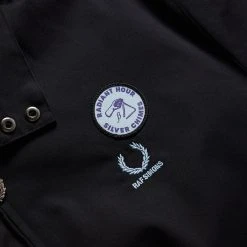 Fred Perry X RAF EMBROIDERED HARRINGTON JACKET -helmut shop fredperryXRAFEMBROIDEREDHARRINGTONJACKETBLACKMSJ3119 4