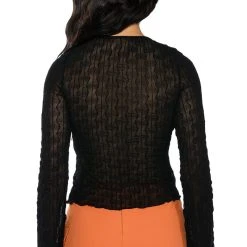 FREE LOVE TIE FRONT TOP -helmut shop free love tie front top black 6 6