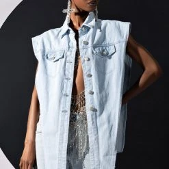 FROM ANY ANGLE LIGHT WASH ANGLED DENIM VEST 17 FROM ANY ANGLE LIGHT WASH ANGLED DENIM VEST -helmut shop from any angle light wash angled denim vest light blue denim 2 2 c1