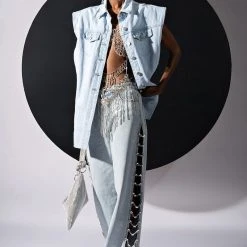 FROM ANY ANGLE LIGHT WASH ANGLED DENIM VEST 18 FROM ANY ANGLE LIGHT WASH ANGLED DENIM VEST -helmut shop from any angle light wash angled denim vest light blue denim 4 4 c1