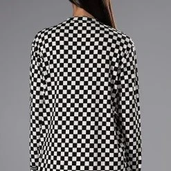 FUN TIMES CHECKERED TOP -helmut shop fun times checkered top white multi 6 6 c1